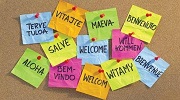 cartellini di benvenuto in varie lingue